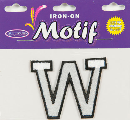 Iron On Motif Letter, White - 45mm - Sullivans