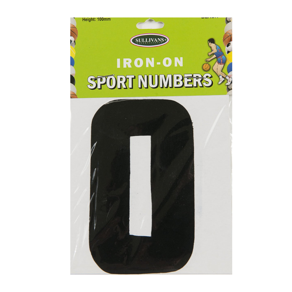 Sullivans Iron On Numbers, Black- 10cm