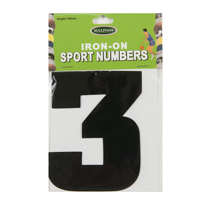 Sullivans Iron On Numbers, Black- 10cm