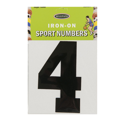 Sullivans Iron On Numbers, Black- 10cm