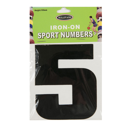 Sullivans Iron On Numbers, Black- 10cm