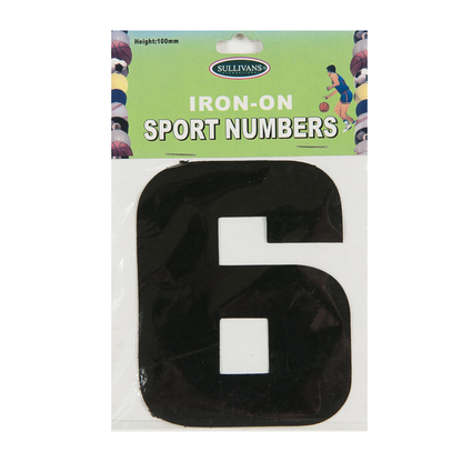 Sullivans Iron On Numbers, Black- 10cm