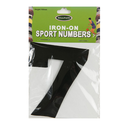 Sullivans Iron On Numbers, Black- 10cm