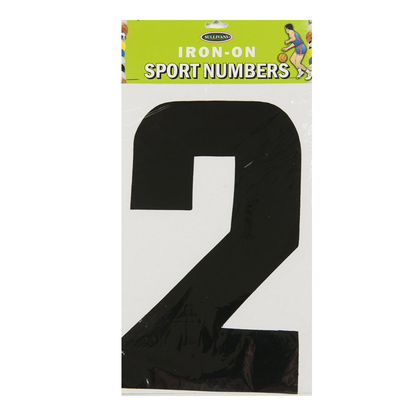 Sullivans Iron On Sports Numbers, Black- 20cm