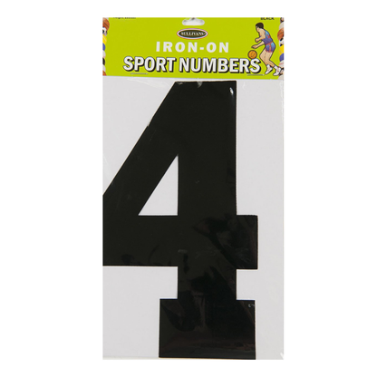Sullivans Iron On Sports Numbers, Black- 20cm