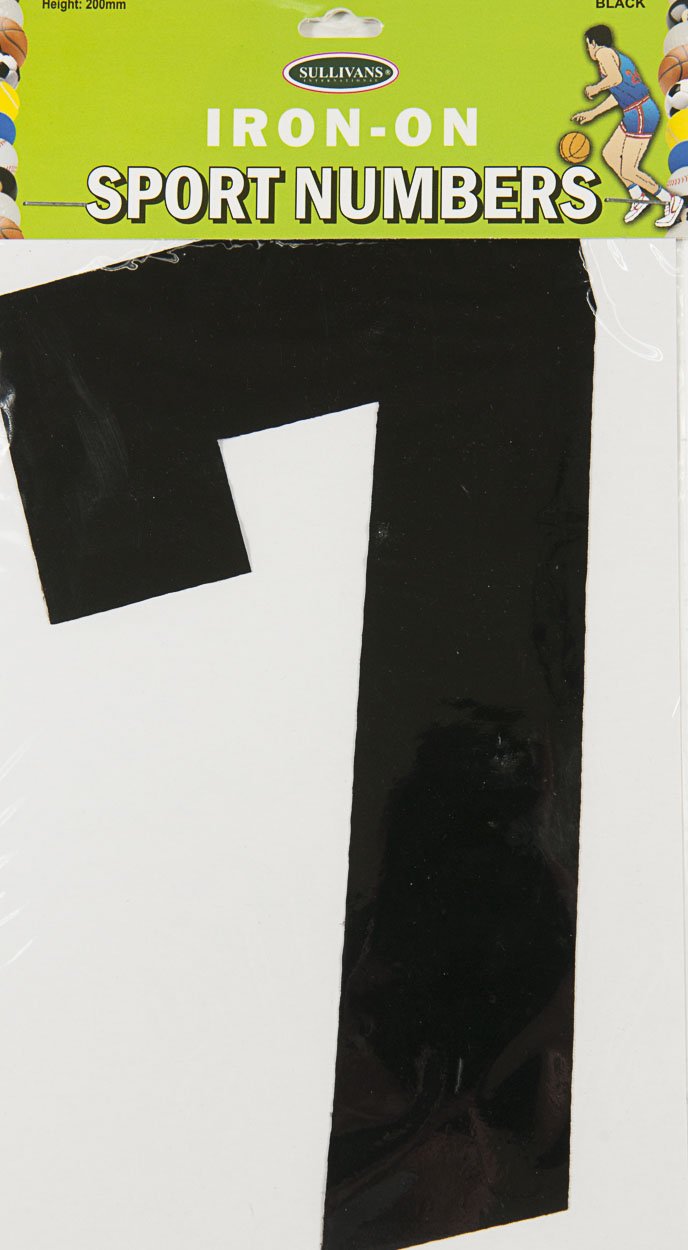 Sullivans Iron On Number 7, Black- 20cm