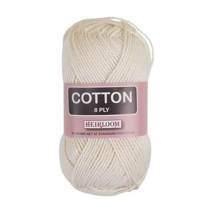 Heirloom 8ply Crochet & Knitting Yarn, 50g Cotton Yarn