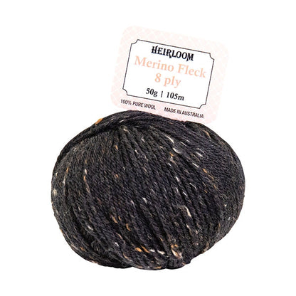 Heirloom Merino Fleck 8ply Crochet & Knitting Yarn, 50g Wool Yarn