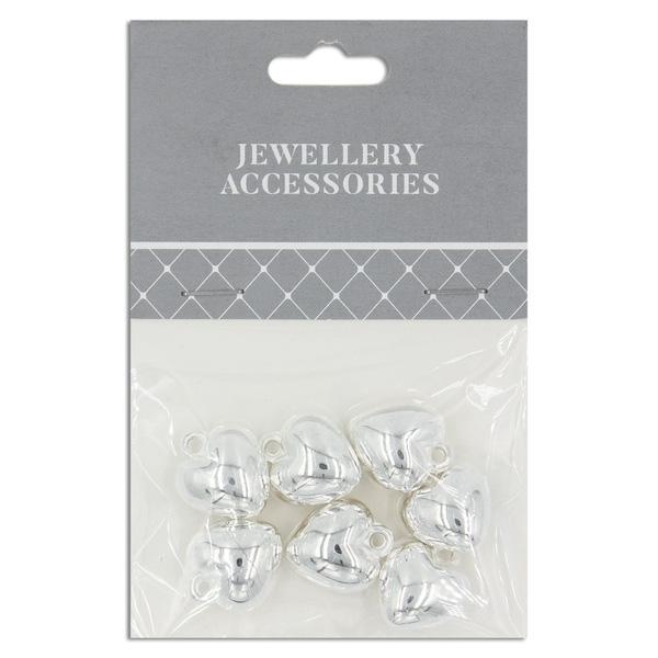 15x16mm Plastic Heart Charm, 7pc- Sullivans