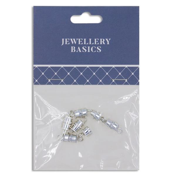True Barrel Clasp, Silver- 6pc- Sullivans