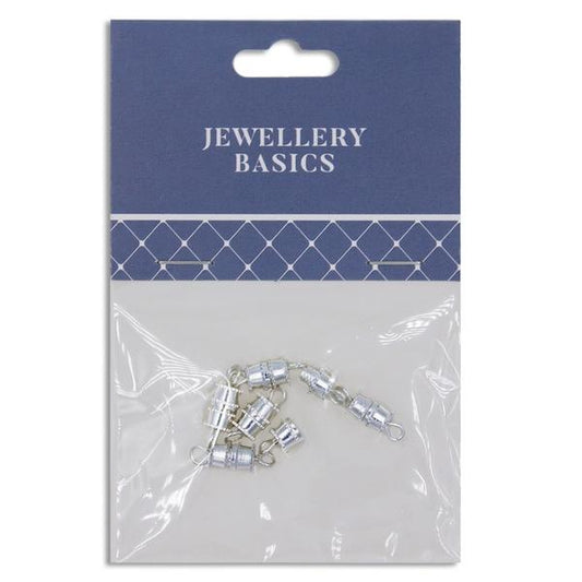 True Barrel Clasp, Silver- 6pc- Sullivans