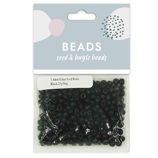 3.6mm Glass Seed Beads, 25g- Sullivans