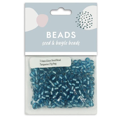 3.6mm Glass Seed Beads, 25g- Sullivans