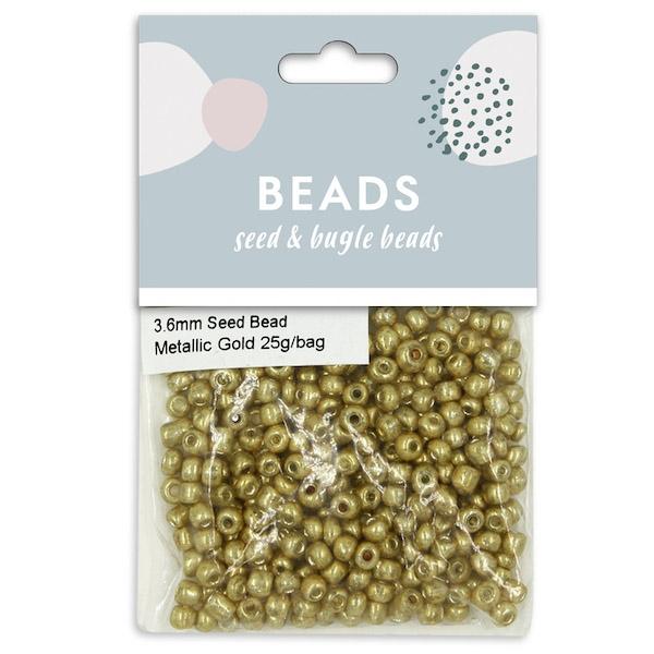 3.6mm Glass Seed Beads, 25g- Sullivans