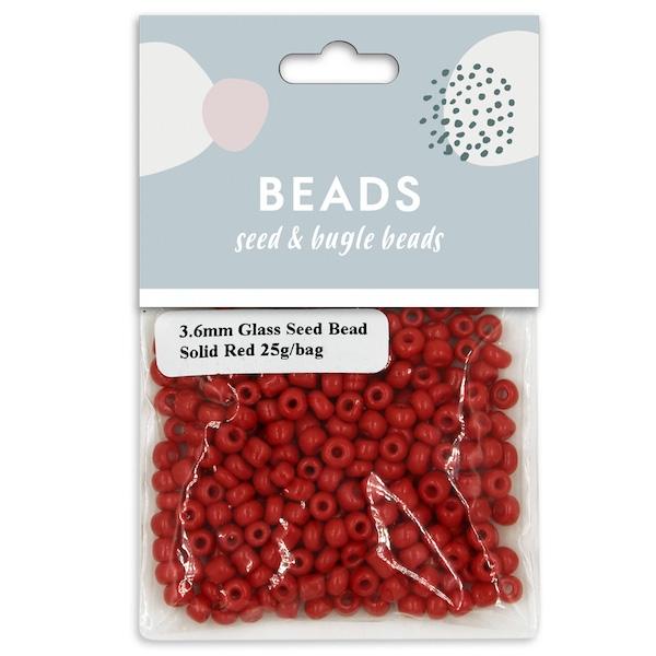 3.6mm Glass Seed Beads, 25g- Sullivans