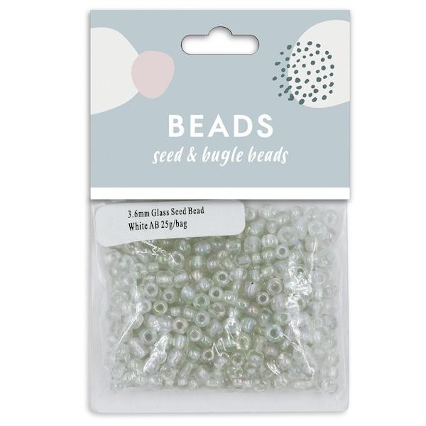 3.6mm Glass Seed Beads, 25g- Sullivans