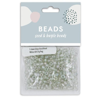 3.6mm Glass Seed Beads, 25g- Sullivans