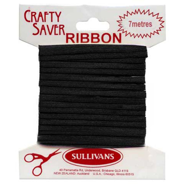 Crafty Saver Satin Ribbon, Lemon- 3mm x 7m