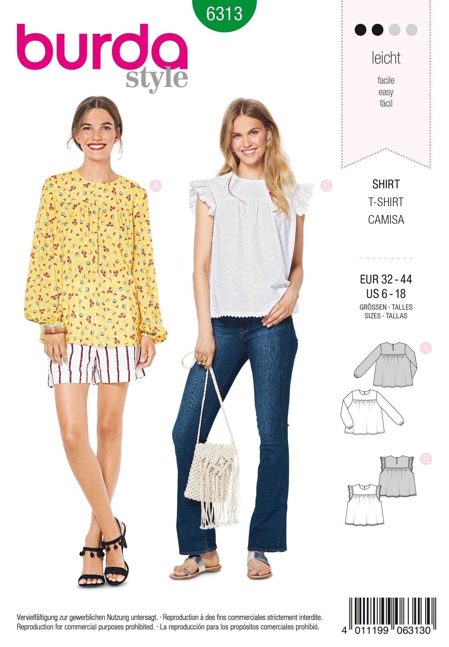 Burda Pattern 6313 Misses' babydoll top