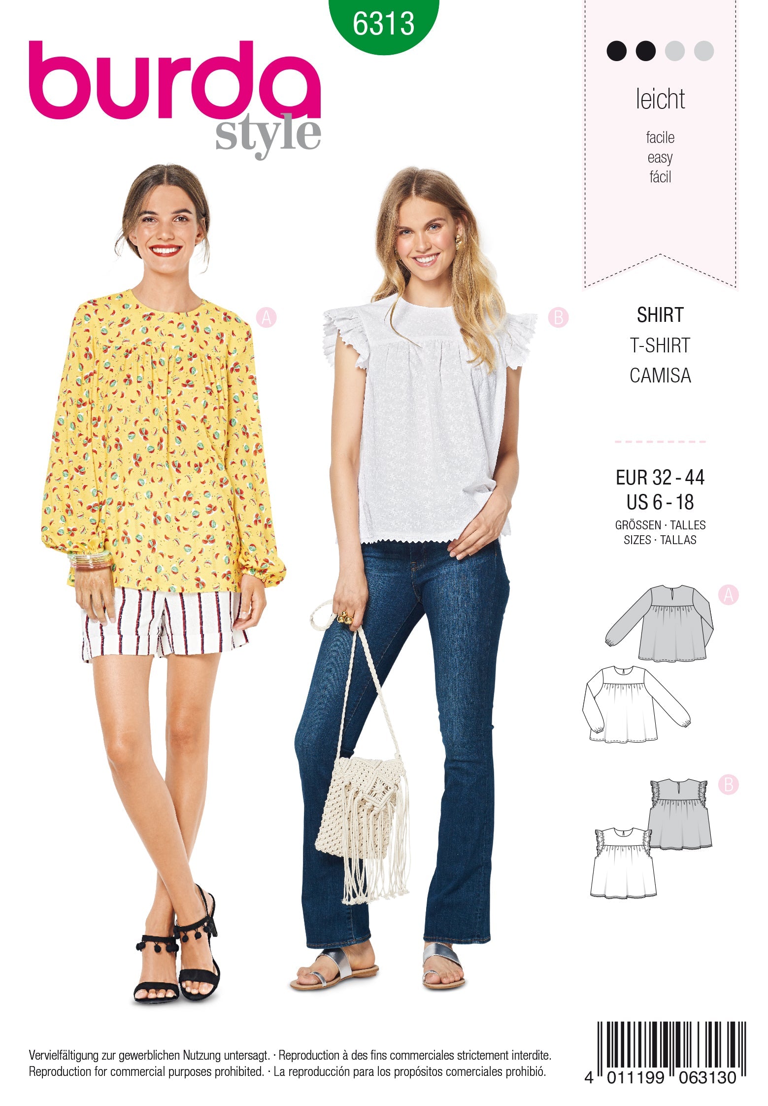 Burda Pattern 6313 Misses' babydoll top