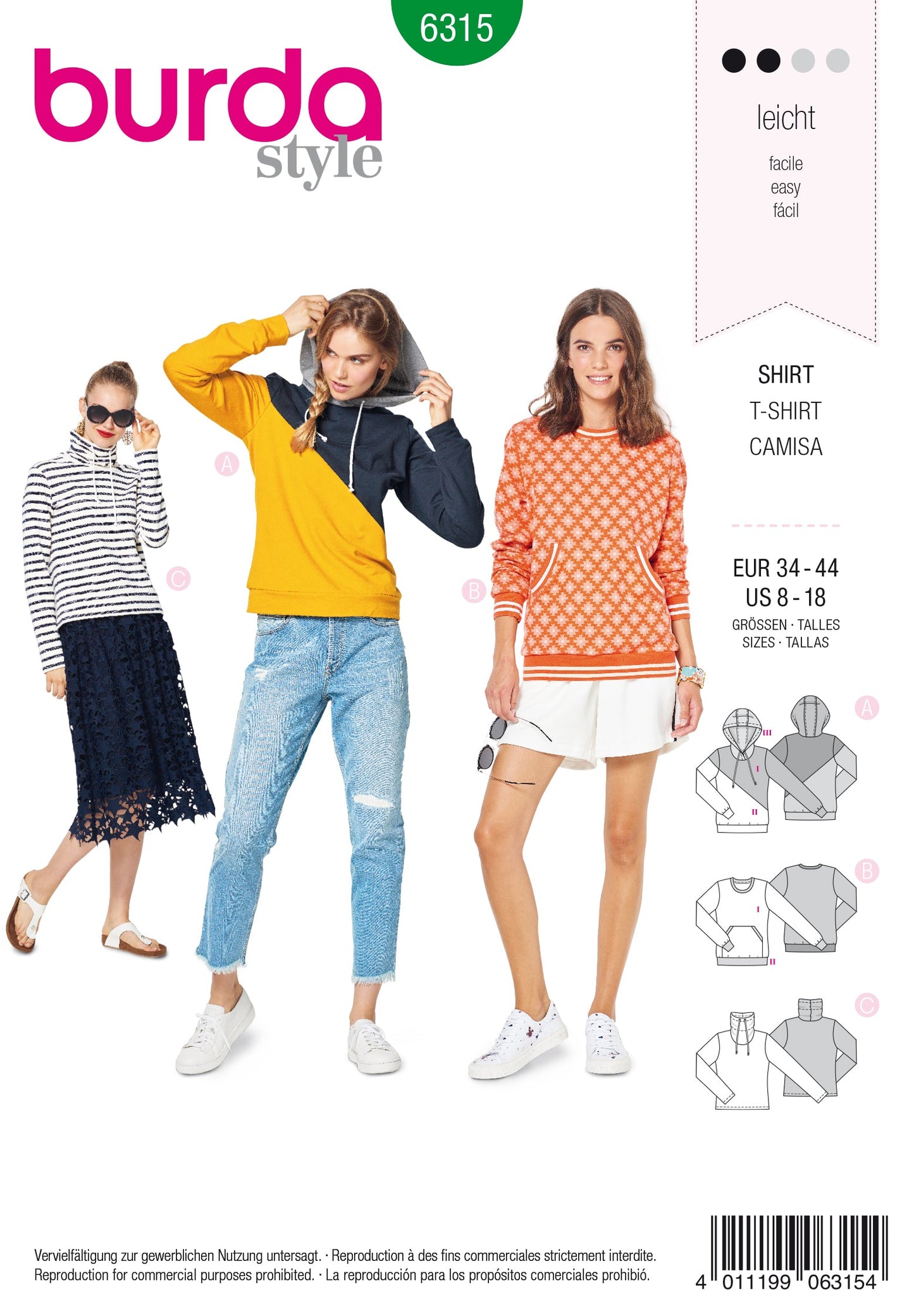Burda Pattern 6315 Misses' hoodie