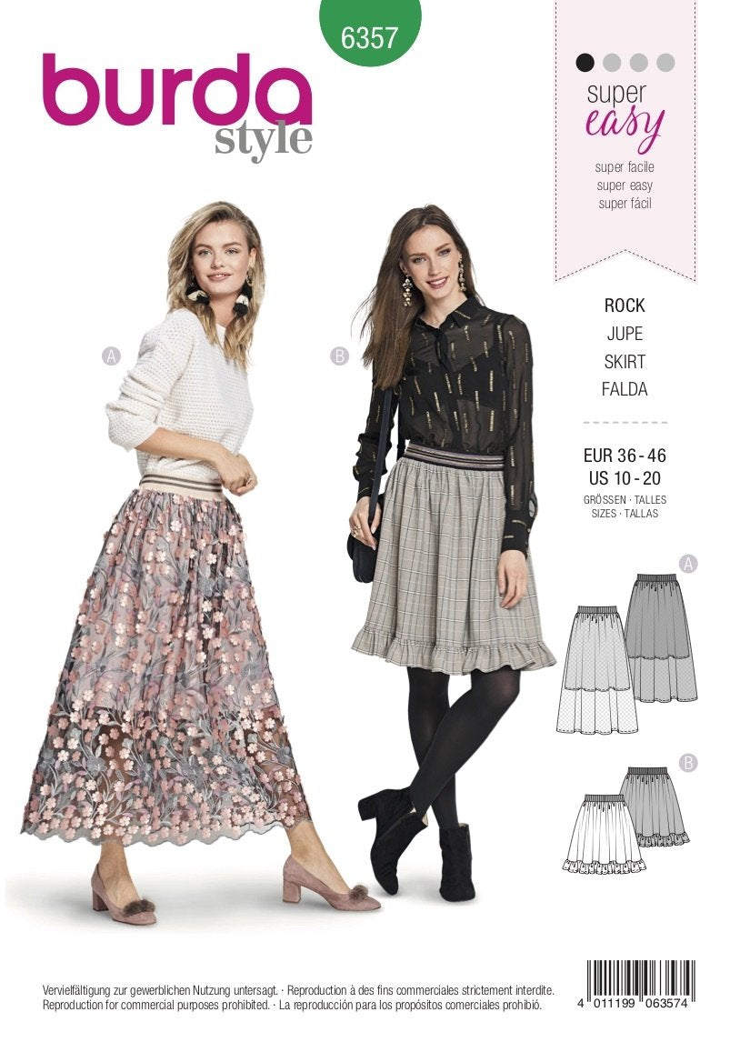 Burda Pattern 6357 Misses' Skirts (10-20)