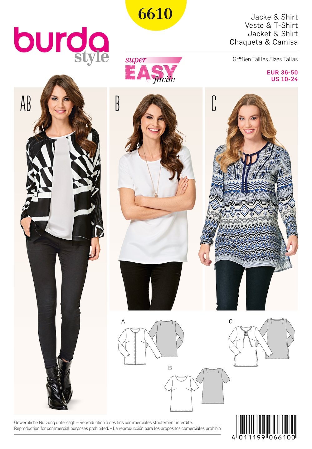 Burda Pattern 6610 Jacket and Shirt (10-24)