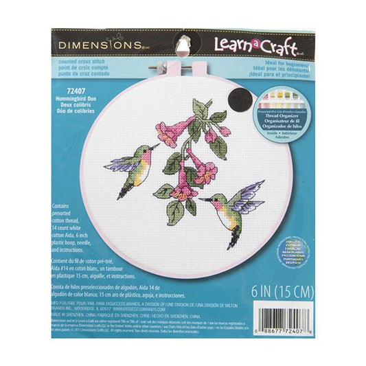 Dimensions Stitch Kit, Hummingbird Duo- 15cm