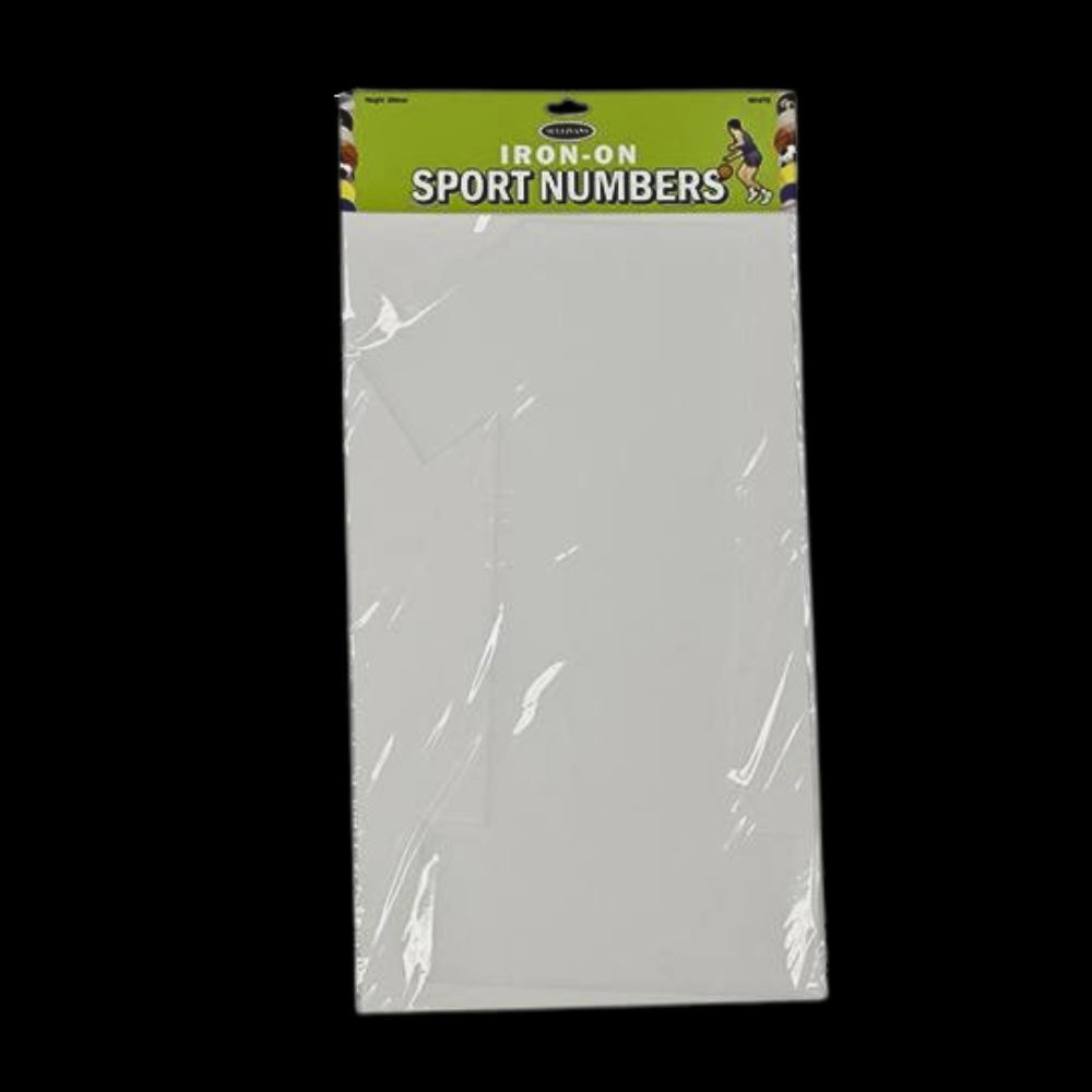 Iron On Numbers, White- 30cm
