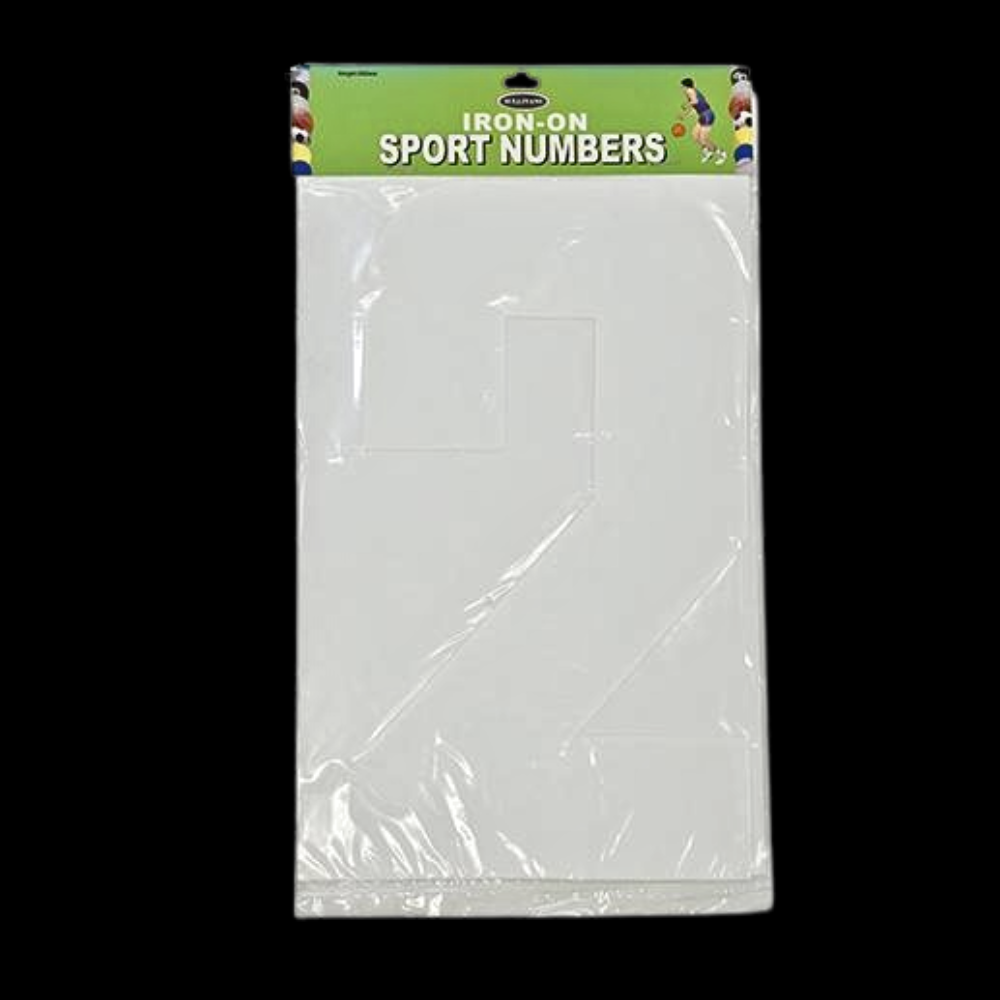 Iron On Numbers, White- 30cm