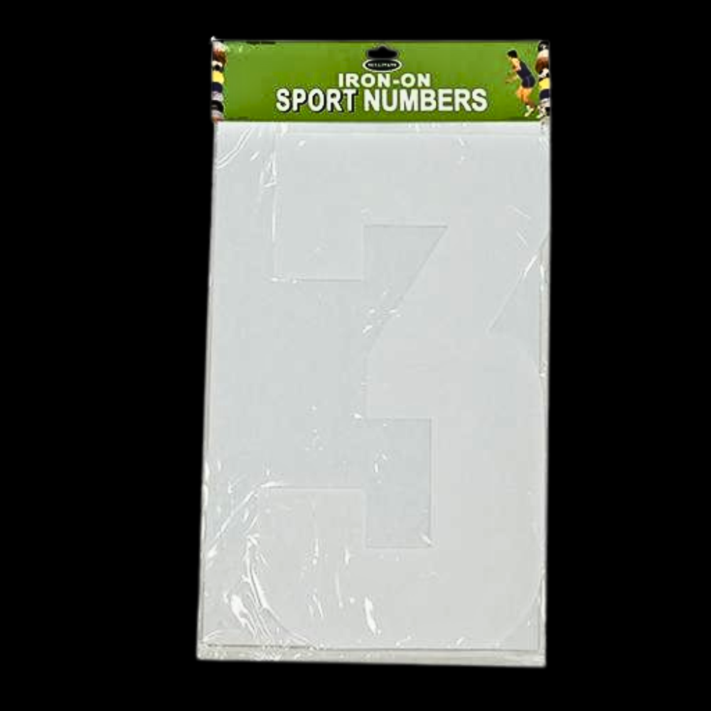 Iron On Numbers, White- 30cm