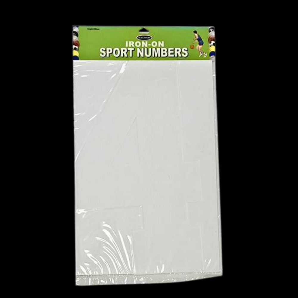 Iron On Numbers, White- 30cm