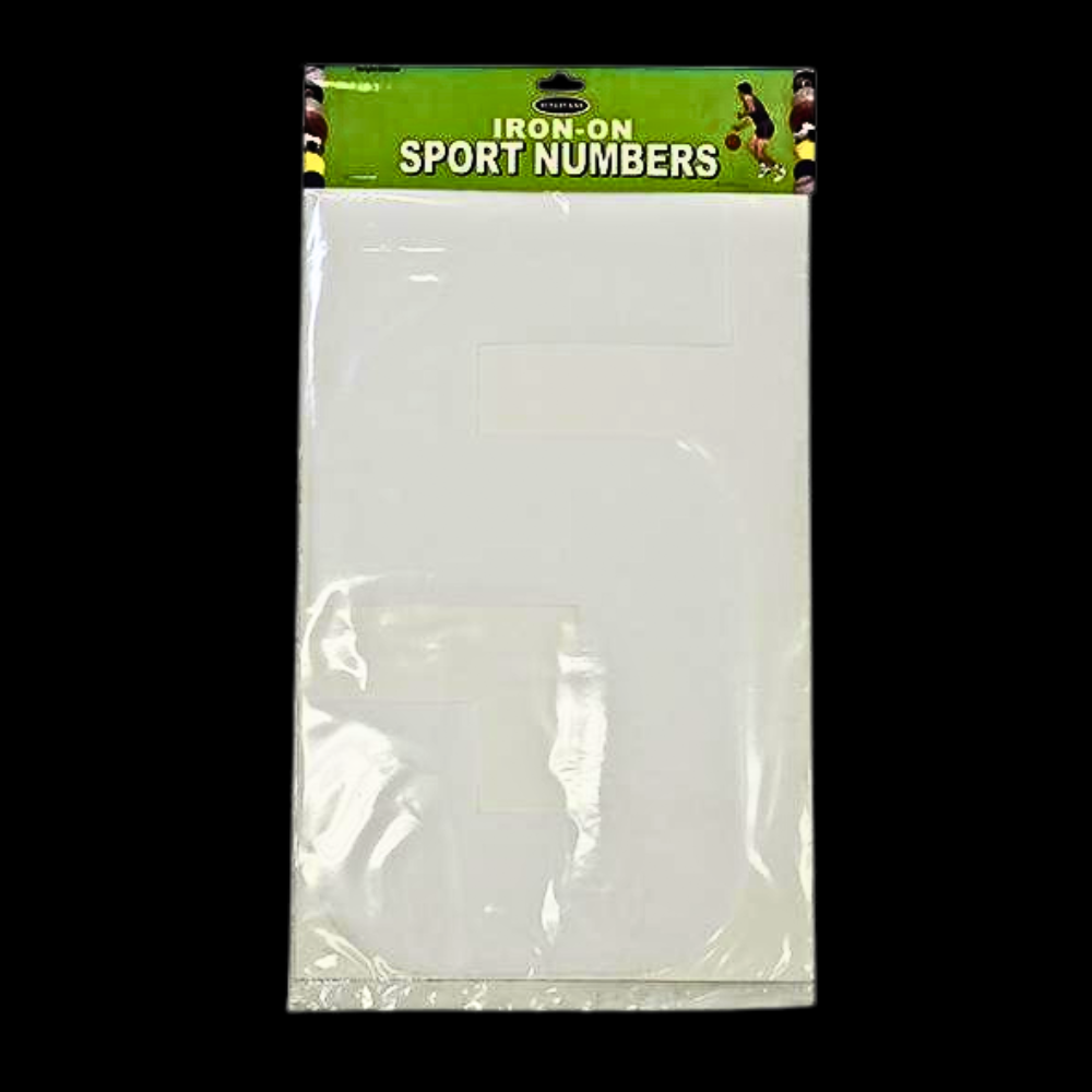 Iron On Numbers, White- 30cm