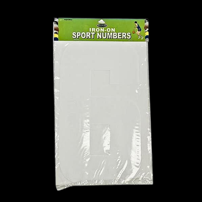 Iron On Numbers, White- 30cm
