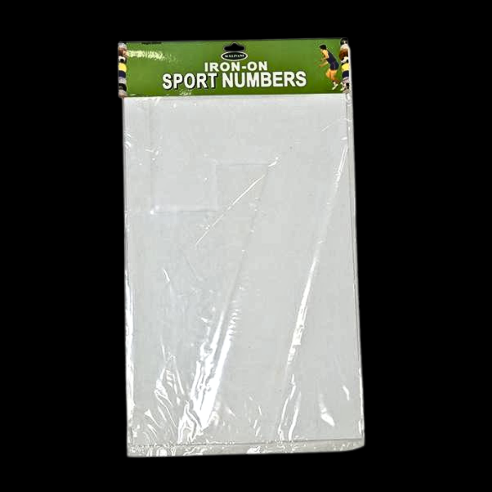 Iron On Numbers, White- 30cm