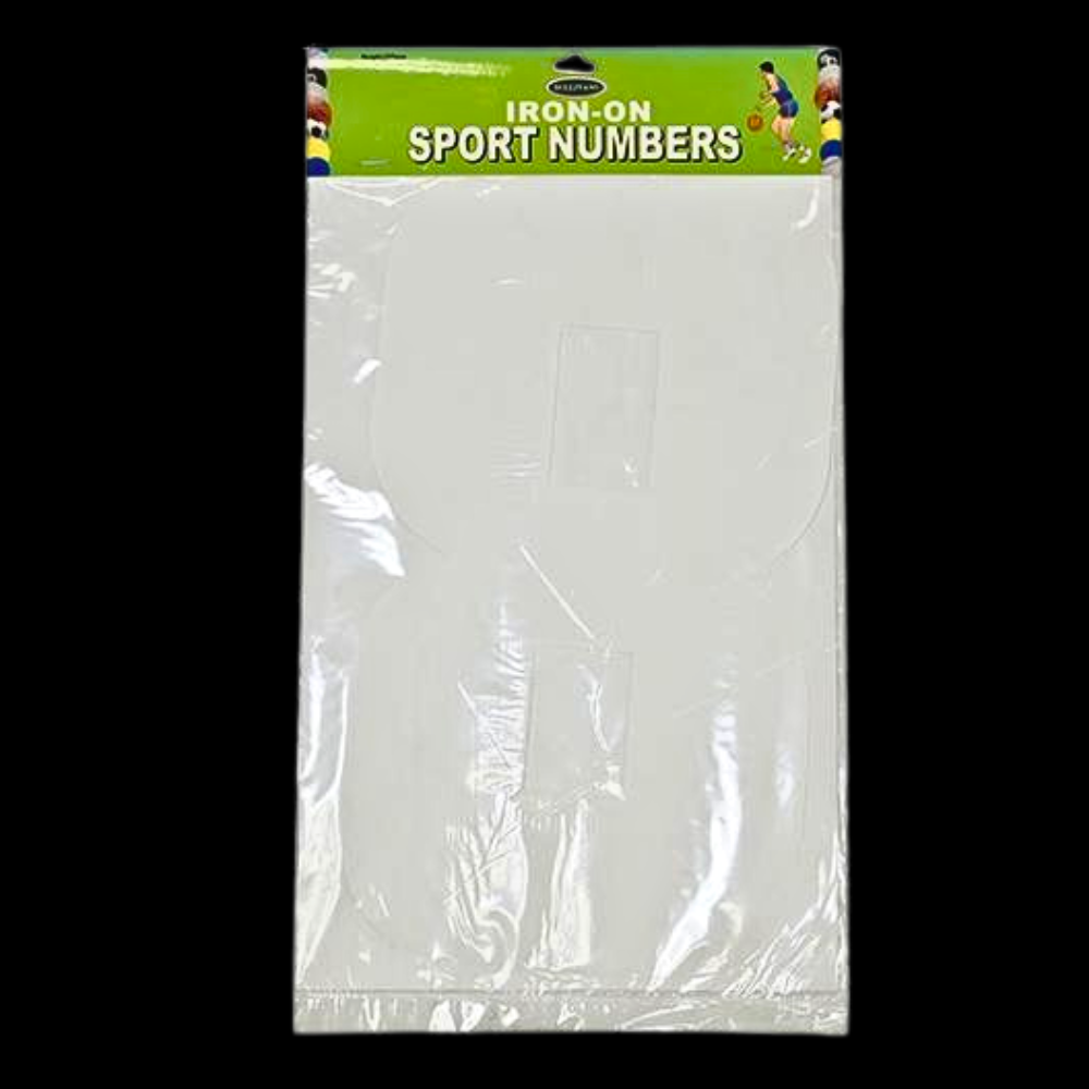 Iron On Numbers, White- 30cm