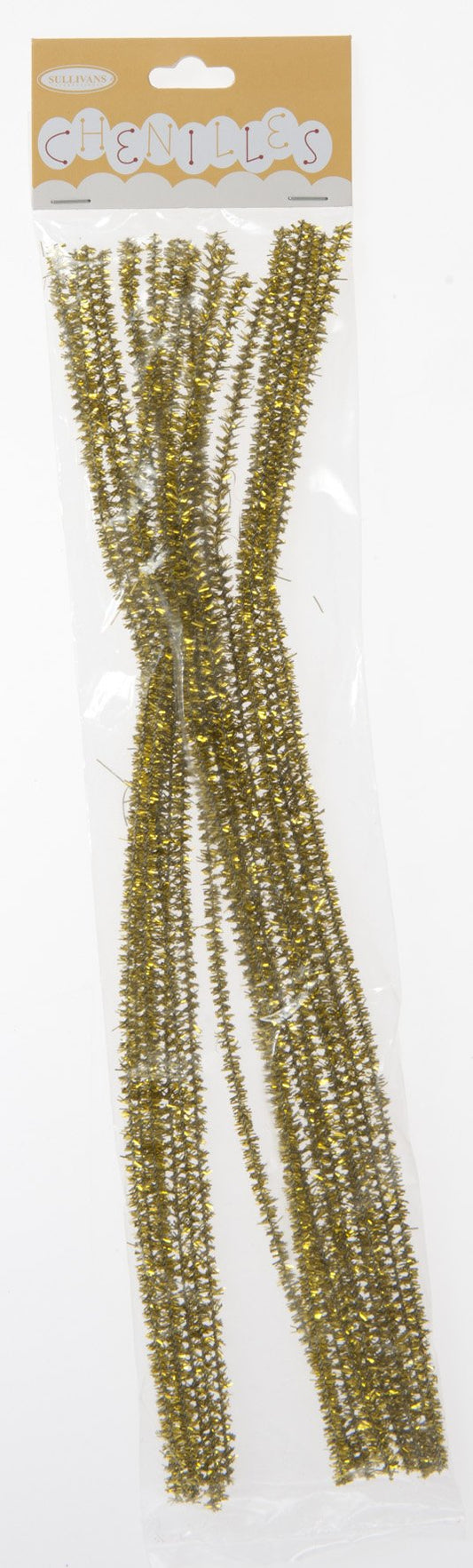 Sullivans Chenilles 20pk, Glitter Gold- 3mm