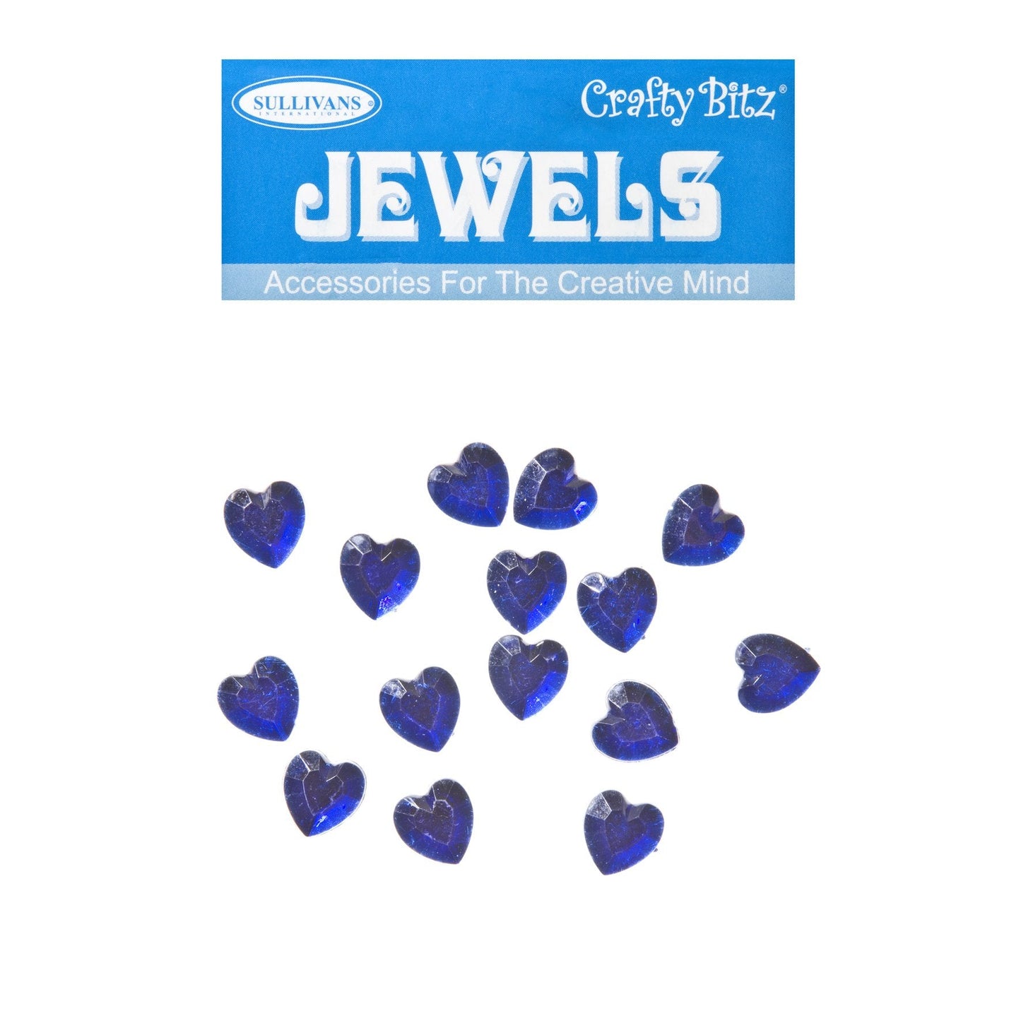 Crafty Bitz Jewels, Heart Royal Blue- 15pc