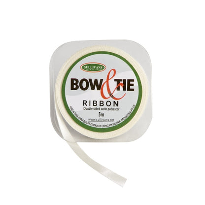 Satin Ribbon, White- 6mm x 5m