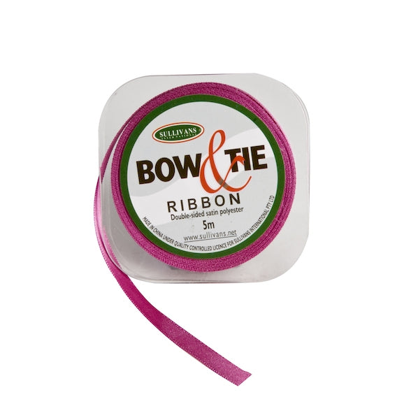 Satin Ribbon, White- 6mm x 5m