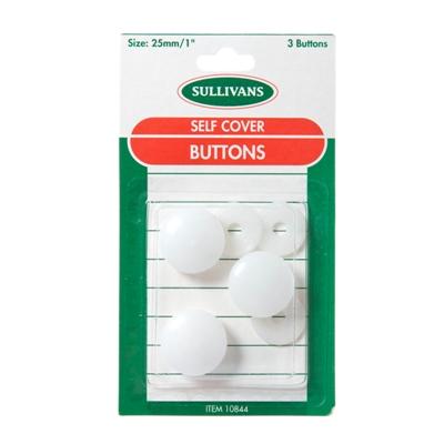 Sullivans Self Cover Nylon Buttons 3pk- 25mm