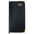 2024 Diary Office PVC Soft Cover with Gold Corners Slim 2 Assorted, Black- WTV