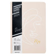 2024 Diary PU Floral with Col Edge, Light Pink- A5 DTP