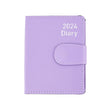 2024 Diary PVC Textured Cover Pocket WTV with Add Book, Purple