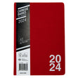 2024 Diary PU Linen, Red -A5 DTP