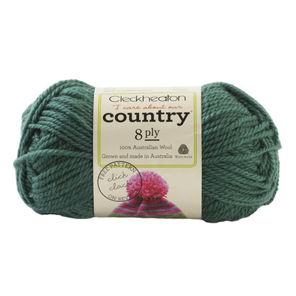 Cleckheaton Country 8ply Yarn, Green- 50g Wool Yarn