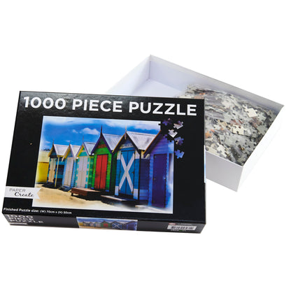 Paper Create 1000-Piece Jigsaw Puzzle, Beach Sheds