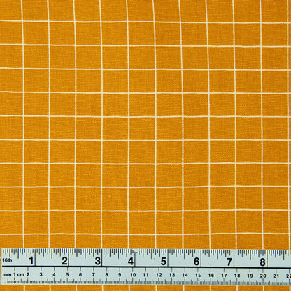 Cotton Duck Fabric, Mustard Check- Width 140cm