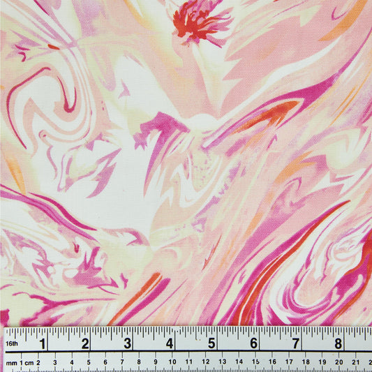 Cotton Duck Fabric, Pink Marble- Width 140cm