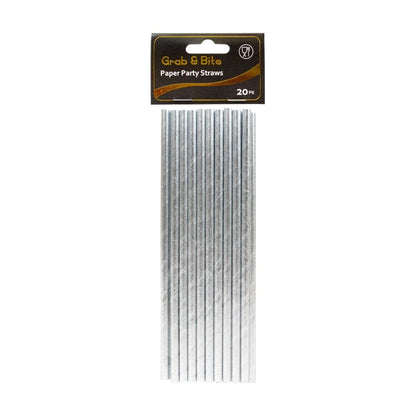 Metallic Party Paper Straw, 20pk